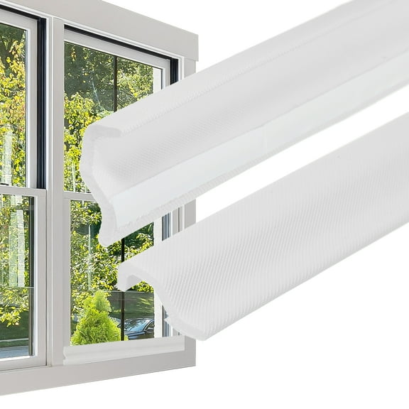 REGALWOVEN 26 Feet Kerf Weather Stripping Door Seal Self Adhesive PU Foam Weather Strip White