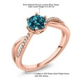 thumbnail image 5 of Gem Stone King 18K Rose Gold Plated Silver London Blue Topaz Women Ring (0.94 Ct Round, Available in Size 5, 6, 7, 8, 9), 5 of 5