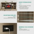 thumbnail image 2 of Dextrus 70" TV Stand with Pull-Out Electric Fireplace, Elegant Walnut LED Entertainment Center for Screens up to 80 Inches, Farmhouse Style TV Cabinet with Storage and Fireplace, 2 of 8