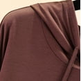 thumbnail image 5 of Plus Size Hoodies for Womens Tops Fashion Casual Long Sleeve Solid Loose T-Shirt Blouse Tops Pajamas Large Female Wearing Home Clothes Hooded Sweater on Clearance, 5 of 7