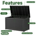 thumbnail image 3 of EasyUp 230 Gallon Resin Deck Box, Lockable Patio Outdoor Storage Box for Furniture, Garden Tools and Tools Storage, Waterproof Outside Storage Boxes（Black）, 3 of 7