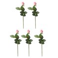 thumbnail image 3 of Flores de rosas artificiales decoración de ramo de flores de simulación ajustable para fiesta de boda 5 Piezas Jumpingount HA002887-00, 3 of 6
