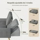 thumbnail image 3 of 180 cm Sofá Cama Moderno, Futón con Respaldo Ajustable, Reposabrazos Extraíble para Mayor Longitud, 6 Patas de Madera, 2 Barras de Soporte de Metal, Sala de Estar, Gris Oscuro, 3 of 8