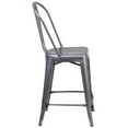 thumbnail image 3 of Home Square 24" Curved Slat Back Metal Counter Stool in Gray - Set of 3, 3 of 8