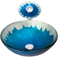 thumbnail image 2 of Novatto NSFC-017001CH Diaccio Blue/Silver Painted Glass Vessel Sink with Chrome Faucet, Drain and Mounting Ring, 2 of 4