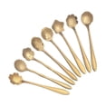 thumbnail image 1 of Juego de 8 cucharas de café con forma de flor, de acero inoxidable, para postre, azúcar, vajilla, cocina, cafetería o bar, 1 of 4