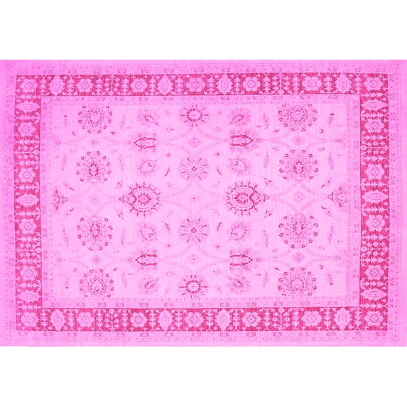 Ahgly Company Indoor Rectangle Oriental Pink Traditional Area Rugs, 5' x 8'