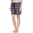 thumbnail image 2 of Leisureland Women's Navy Plaid Lounge Pajama Boxer Shorts, 2 of 3