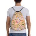 thumbnail image 2 of Drawstring Backpack, Cute Food Ice Cream Drinks Light Waterproof Sports Gym Bag Draw String Back Bag for Men Women, Sackpack Cinch Workout Bag for Sports, Travel, Swimming, Beach, 2 of 8