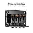 thumbnail image 3 of Puente para instrumentos de cuerda Puente de guitarra fija de 4 cuerdas Puentes de puente rígido Sillas de montar con tornillos y llave Piezas de repuesto para ukulele Cigarbox Electric Guitars Black Abody Puente para instrumentos de cuerda, 3 of 6