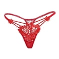 thumbnail image 2 of Calzoncillos de Encaje Forma Bóxer Elástico Suave Mujeres Favor Travieso rojo, 2 of 9