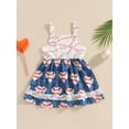 thumbnail image 4 of Wassery Toddler Girls Dress 3M 6M 9M 12M 24M 3T Infant Baby Summer Casual Sling Dress Baseball Print Sleeveless Dress Fashion Frills Princess A-line Dress, 4 of 8