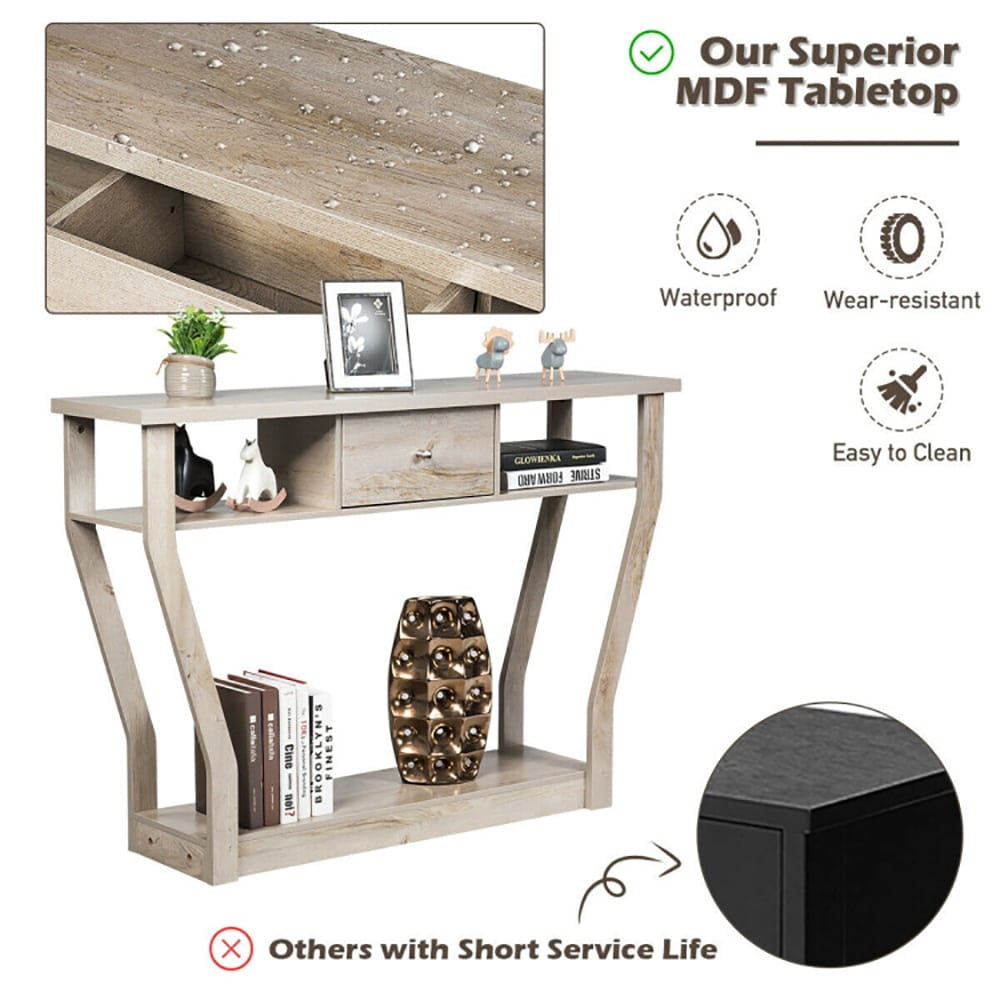 YYAo Console Table, Entryway Table, Console Sofa Table, Display Shelf,Modern Sofa Accent Table with Drawer-Gray