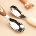 thumbnail image 3 of 18/8 Stainless Steel Children's Spoon Set , Silicone Animal Shaped Handle, Bpa Free Children's Travel Silverware Suitable for Children Aged 3-6 as Christmas Gifts, 3 of 6