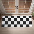 thumbnail image 2 of Black and White Checkered Pattern Door Rugs,Washable Non Slip Door Mats Indoor,Decorative Door Mats,Entry Mat Indoor for Entrance,Bedroom,Kitchen,Bathroom,16"x47", 2 of 5