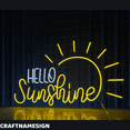 thumbnail image 2 of Craftnamesign Hello Sunshine Neon Sign, Bedroom Wall Decor, Kids Zone Wall Art, 2 of 4