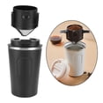 thumbnail image 1 of Vaso portátil de material acero inoxidable taza de aislada al vacío con tapa con de para viajes al para bebidas frías y calientes a 380ml negro perfecl Vasos aislados, 1 of 8