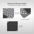 thumbnail image 6 of 35.4 x 23.6 inch Shower Mat Non Slip with Foot Scrubber, Large Bath Mat with 200+ Suction Cups, PVC Shower Foot Scrubber Mat, Fast Drain Hole, Heat-Resistant, Gray, 6 of 8