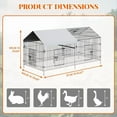 thumbnail image 3 of Towallmark Portable Chicken Coop, Metal Poultry Cage, Rabbit Hutch, Duck Pen, Outdoor Pet Playpen, Backyard Animal Enclosure, 3 of 9
