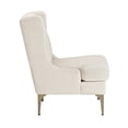 thumbnail image 3 of Svy Wingback Accent Chair- Taupe Chenille Cushion- Gold Metal Legs, 3 of 7