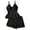 A1-Black1015, variant on Womens Lace Trim Cami Sets Ruffle Hem Daily Sleep Shorts
