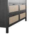 thumbnail image 2 of Wimberly 6 Drawer Dresser, Black Oak with Faux Rattan, 2 of 7