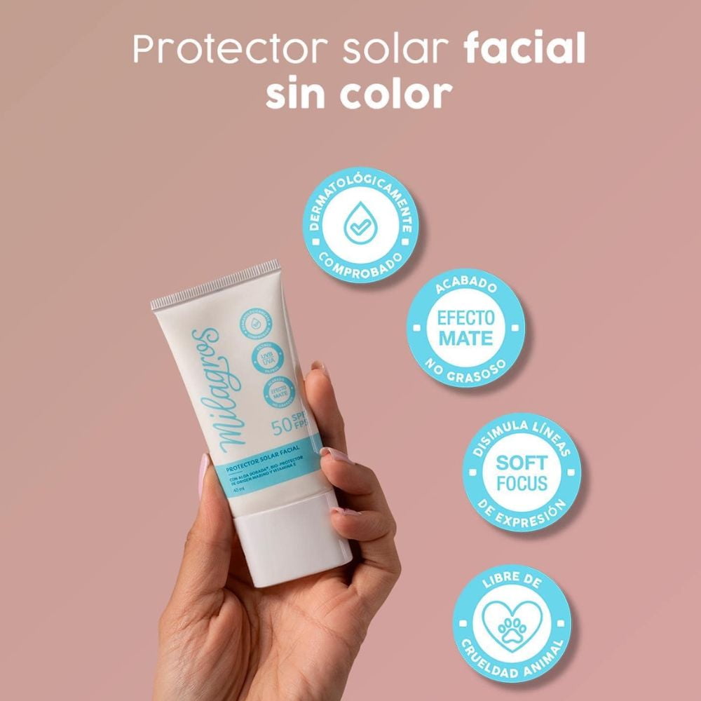 Milagros Protector Solar (Pack 2) Color y Sin Color, Protector Solar Milagros, Milagros Prodcutos Colombianos, Protector Solar Milagros con y sin Color