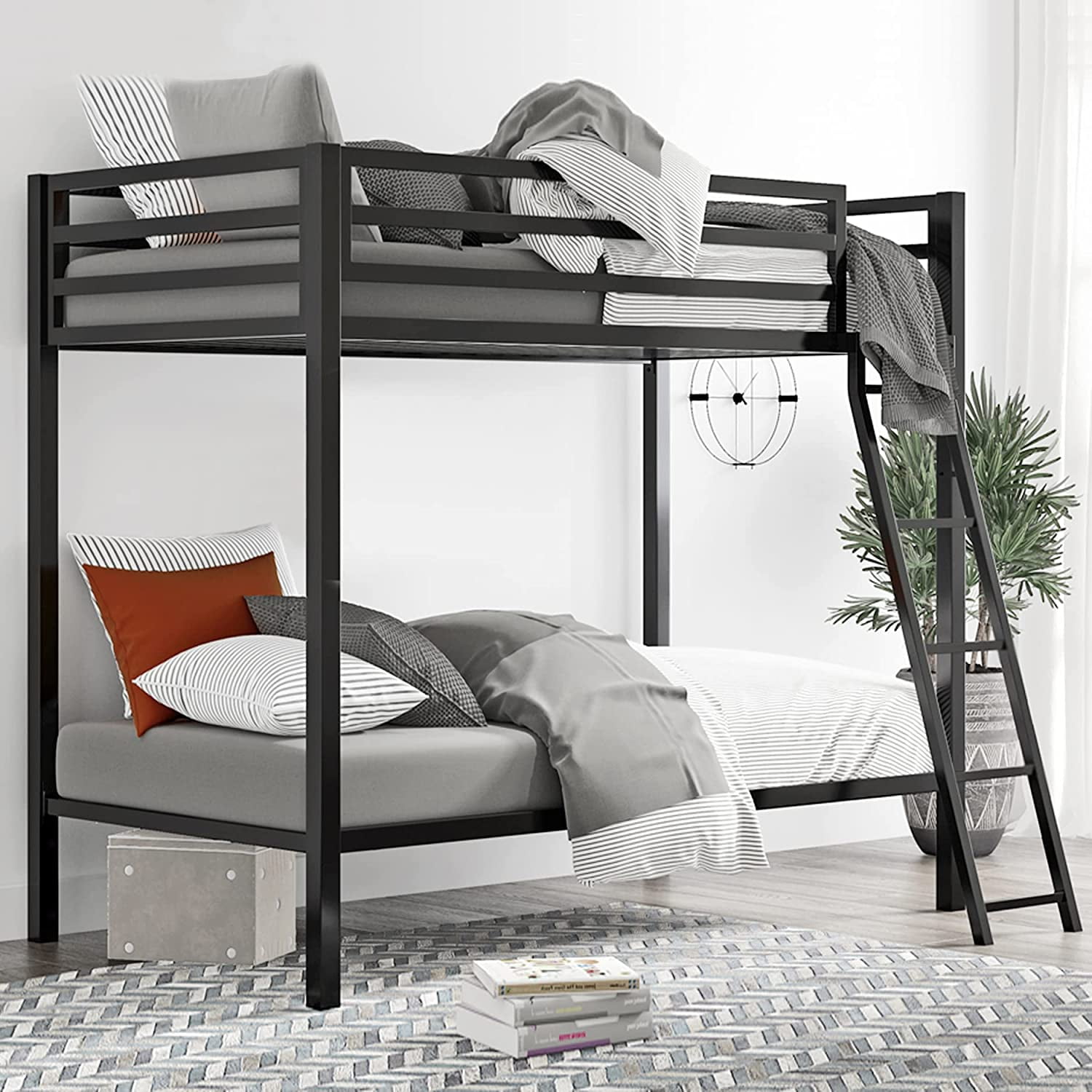 Buy SHA CERLIN Twin Over Twin Metal Bunk Bed for Juniors, Industrial