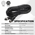 thumbnail image 2 of Uxcell 6 Pin Extension Cable Wire 16.4 ft / 5 Meter, 6 Core 24 AWG Power Cord with Male Female Connector, 2 of 5