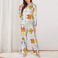 thumbnail image 2 of Pofeuu Construction Equipments Worker Print Womens Pajamas Set Long Sleeve Sleepwear Button Down Nightwear Soft Pj Lounge Sets Button Down Pajamas Women-Small, 2 of 7