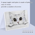 thumbnail image 3 of Yayeee Toggle Light Switch Wall Plate 2-Gang 4.56"x4.48" Decorative Outlet Cover, White Cat, 3 of 7