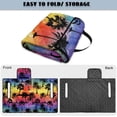 thumbnail image 5 of COEQINE Bag-Style Foldable Golf Cart Seat Cover, Compact Carry Design with Handle, Universal 51.2"x30.3" for Most 2-Seaters, Quilted Polyester, 4 Front Pockets, Colorful Palm Tree, 5 of 8