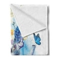 thumbnail image 2 of Daffodil Soft Flannel Fleece Blanket, Summer Bouquet with Violets Puss-Willows Butterflies in Old Fashion Watering Can, Cozy Plush for Indoor and Outdoor Use, 70" x 90", Multicolor, by Ambesonne, 2 of 5