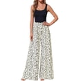 thumbnail image 2 of Jumpsuits for Women Summer One-Piece Sleeveless Boho Floral Wide Leg Romper Vacation Outfits Black& White Dots XL, 2 of 9