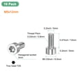 thumbnail image 3 of Uxcell Paquete de 10 Tornillos de Spline Torx T25 M5x12mm 0.8mm de Paso para Desbrozadora y Motosierra [Plata], 3 of 6