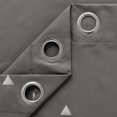 thumbnail image 4 of Cortinas opacas Deconovo con diseño de triángulos, con aislamiento térmico y ojales, paneles que bloquean la luz, grises, 132 cm de ancho x 114 cm de largo, para comedor, 4 of 7