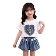 thumbnail image 3 of Vornjynx Girls Outfits 2 Piece Graphic Cotton T-Shirt and Pleated Shorts Trendy Summer Cute Clothes White Size 11-12, 3 of 7