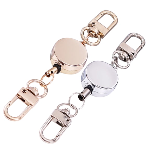 NICEXMAS 2-Pack Retractable Badge Holder Keychain with Key, Assorted Colors, Belt Clip for Daily Use and Convenient Access