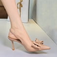 thumbnail image 3 of Women's Stiletto High Heeled Bow Patent Leather 8CM Party Dress Wedding Shoes, 3 of 5
