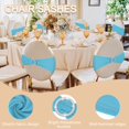 thumbnail image 3 of Uxcell 10 Paquete Fundas para Sillas, Banda de Cubierta de Silla Elástica con Hebilla Deslizante, Lazos de Poliéster para Decoraciones de Fiesta de Boda, Azul Lago, 3 of 6