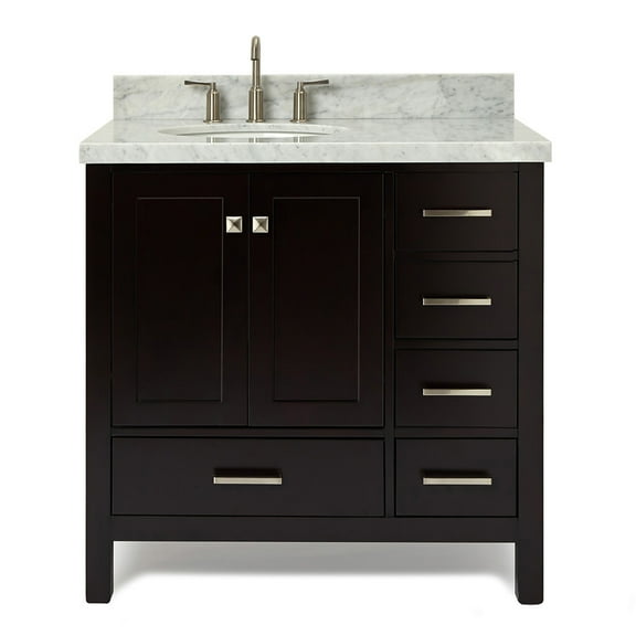 Ariel A037S-L-VO-ESP Cambridge 37" Free Standing Single Basin Vanity Set - Brown