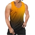 thumbnail image 3 of Mens Summer Beach Tank Tops Workout Muscle Gym Sleeveless T Shirts Crew Neck Gradient Tee Tops, 3 of 5