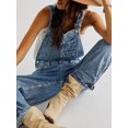 thumbnail image 5 of Elippeo Women Denim Jumpsuit y2k Women Solid Color Sleeveless High Waist Romper Pants Jeans Bib Overalls with Pockets Streetwear, 5 of 10