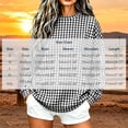 thumbnail image 3 of Women's Gingham Plaid Sweatshirt Crew Neck Long Sleeve Loose Fit Casual Pullover Top, 3 of 7