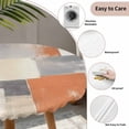 thumbnail image 5 of Burnt Orange Grey Round Fitted Tablecloth with Elastic Edge, Waterproof Table Cloth Table Cover for 36"-44" Tables, Oil Painting Modern Abstract Art Tablecloths for Dining Picnic Indoor Outdoor, 5 of 9