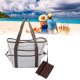 thumbnail image 4 of Bolsa de playa de malla bolso de herramientas de playa de malla de gran capacidad con boca ancha tela Oxford de agarre cómodo para exteriores, 4 of 8
