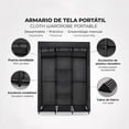 thumbnail image 4 of Closet Armable de Tela AGBOX Negro | Organizador de Ropa y Zapatos con Estructura Metálica | Ropero Portátil Ahorra Espacio Fácil de Armar, 4 of 10