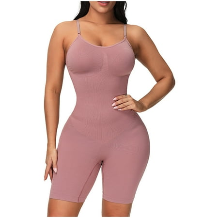 Fesfesfes Women Soft Bodysuit Shapewear Mesh Lace Knee Length Jumpsuit Underwear Ladies Sport Body Shaper Shapewear Sling Body Corset Bodysuit Gifts for Her