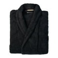 thumbnail image 2 of Superior Terry Cotton Adult Unisex Soft Lightweight Bathrobe, Medium, Black, 2 of 8