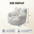 thumbnail image 2 of Domiluxe Bean Bag Chairs for Adults,Teddy Fabric Fluffy and Lazy Sofa with Armrests,Comfy BeanBag Sofa with Memory Sponge for Living Room,Bedroom,Ivory, 2 of 8